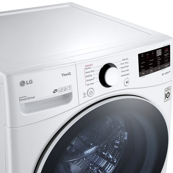 LG 5.2 Cu. Ft. Smart Front-Load High-Efficiency Steam Washer - White - Stackable - WM3600HWA