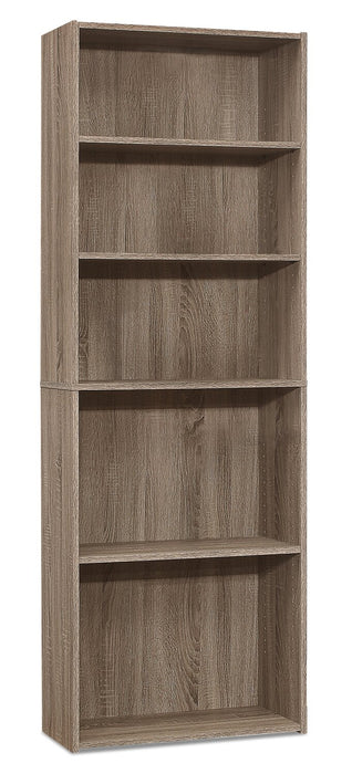 Slade 24.75\" 5-Shelf Bookcase - Dark Taupe