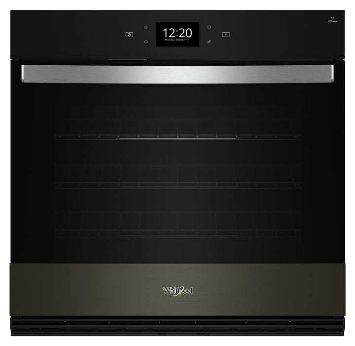 Whirlpool 30\" 4.3 Cu. Ft. Electric Single Wall Oven with True Convection - Black Stainless Steel with PrintShield™ Finish - WOES7030PV