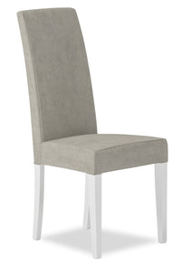 Raia Dining Chair with Vegan-Leather Fabric - Made in Italy, Modern - Light Grey