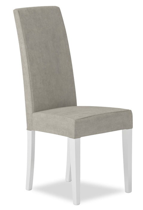 Raia Dining Chair with Vegan-Leather Fabric - Made in Italy, Modern - Light Grey