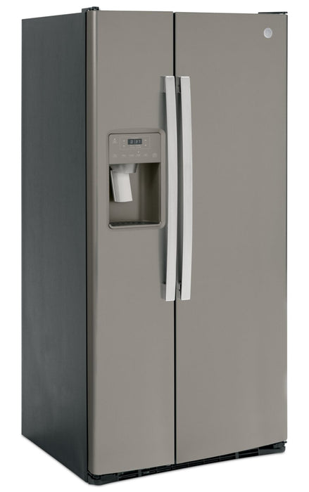 GE 33\" 23.2 Cu. Ft. Side-by-Side Refrigerator - Slate - GSS23GMPES