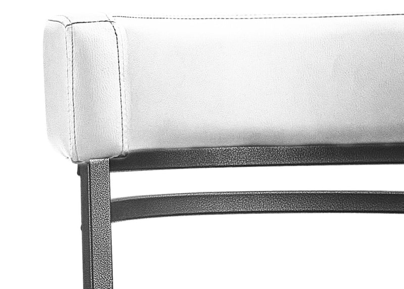 Mila Counter Stool with Swivel Seat, Vegan Leather Fabric, Metal - White