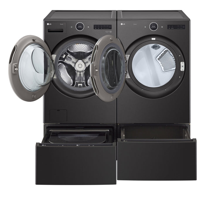 LG 5.8 Cu. Ft. Smart Front-Load Washer and 7.4 Cu. Ft. Electric Dryer - Black Steel