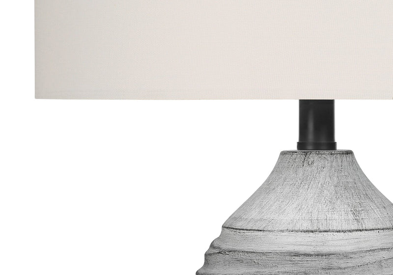 27\" Grey Textured Resin Table Lamp