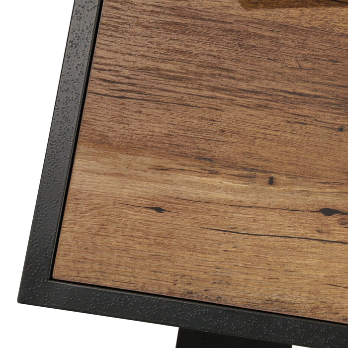 Tayla 60.67\" L-Shaped Office Desk with 2-Drawers & Cabinet - Vintage Oak & Black