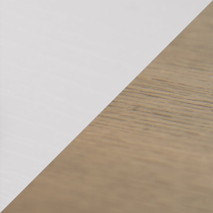 Kort & Co. Logan 23.25\" Traditional Coffee Table with Storage and Shelf - White and Walnut Oak