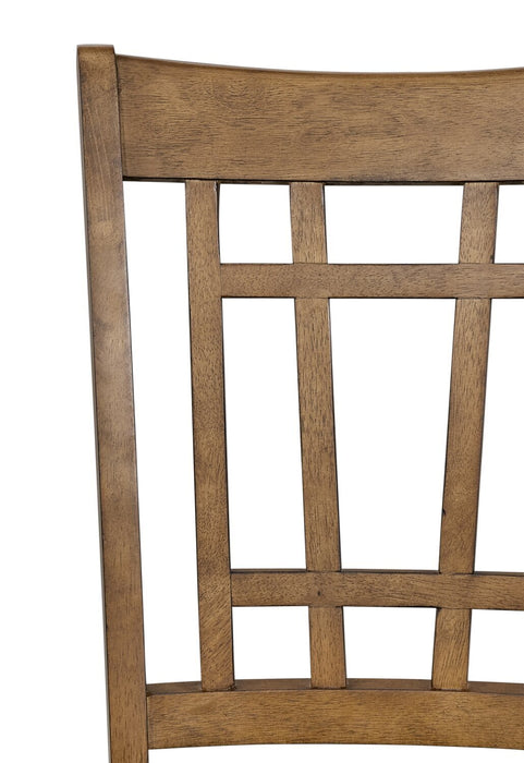 Dena Dining Chair with Vegan-Leather Fabric - Oak Brown