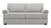 Made in Canada Customizable Sofa Lab Roll 76\" Linen-Look Fabric Condo Size Sofa with Rolled Arms - Luna Domino Grey