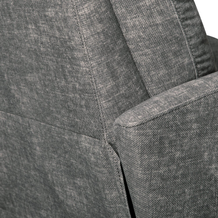 Jeffry 30.3\" Velvet Fabric Swivel Glider Reclining Chair - Grey