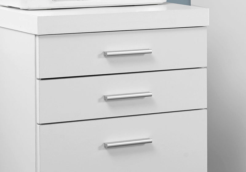 Bruno 18.25\" 3-Drawer Filing Cabinet - White