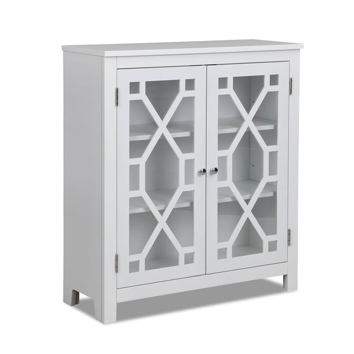 Clary 31.5\" Accent Cabinet with Glass Doors - White