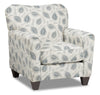 Scarlett 34\" Brockley Willow Multicolour Chenille Fabric Accent Chair with Rolled Arms