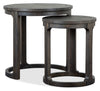 Axl 24\" Traditional Round Nesting End Tables - Dark Grey-Brown Wood