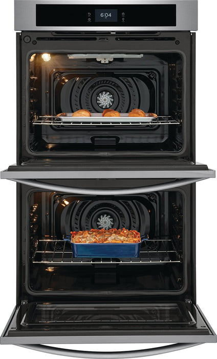 Frigidaire 30\" 5.3/5.3 Cu. Ft. Electric Double Wall Oven with Fan Convection - Stainless Steel - FCWD3027AS