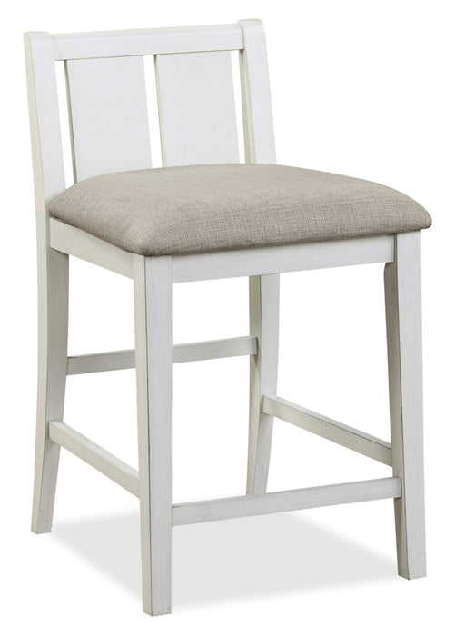 Lane 3pc Counter-Height Dining Set with Table & 2 Chairs, Built-in Shelves & USB, 36.5\"W - White