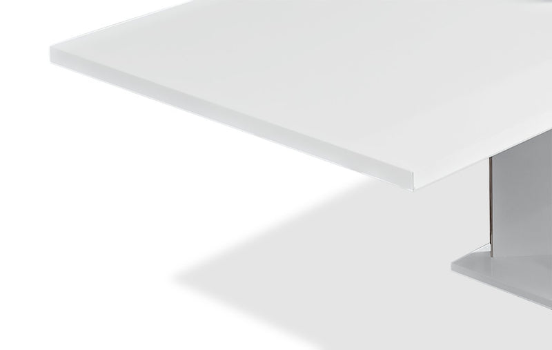 Raia Dining Table - Made in Italy, Pedestal Base, Modern, 71\"W - White