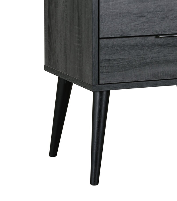 Nash Bedside 2-Drawer Nightstand, 21.3\"W x 22.6\"H, Modern Mid-Century - Dark Grey