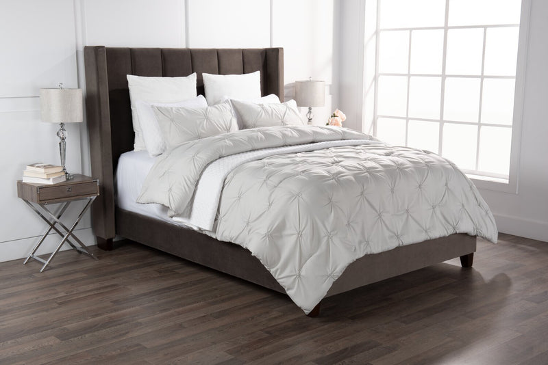 Brianna Light Grey 3-Piece King Comforter Set