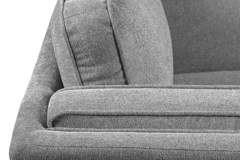 Kort & Co. Kassia 40.9\" Linen-Look Fabric Chair with Wood Base and Legs - Grey