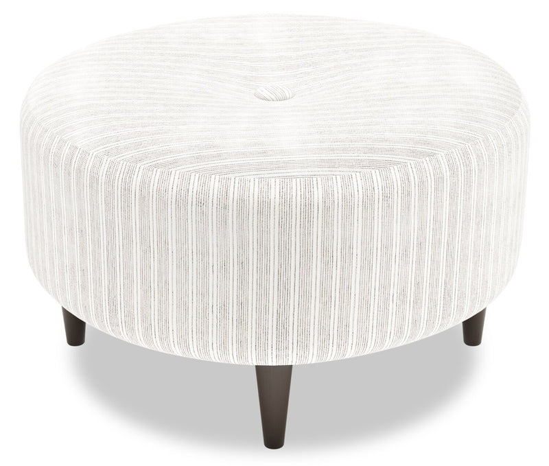 Made in Canada Customizable Sofa Lab The Curve 31\" Fabric Ottoman - Dolphin White