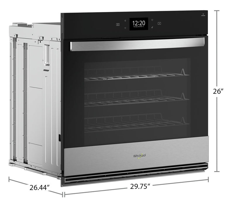 Whirlpool 27\" 4.3 Cu. Ft. Electric Single Wall Oven with True Convection - Fingerprint Resistant Stainless Steel - WOES7027PZ