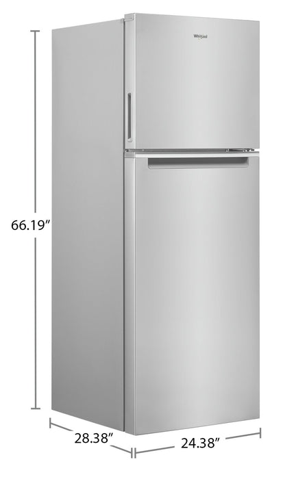 Whirlpool 24\" 12.9 Cu. Ft. Top-Mount Refrigerator - Fingerprint-Resistant Stainless Finish - WRT313CZLZ