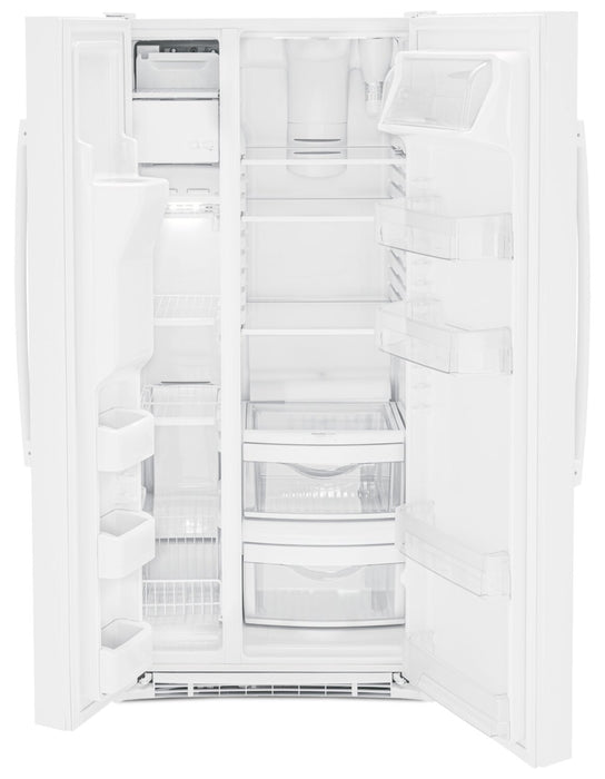 GE 33\" 23.2 Cu. Ft. Side-by-Side Refrigerator - White - GSS23GGPWW