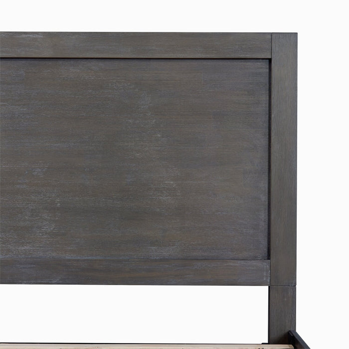 Koda Platform Storage Bed with Headboard & Frame, Wooden, Grey - King Size