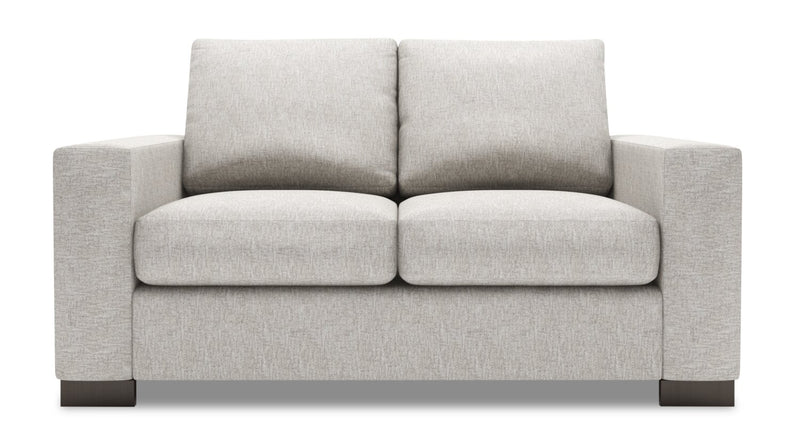 Made in Canada Customizable Sofa Lab Track  62\" Chenille Fabric Loveseat with Track Arms - Luxury Silver