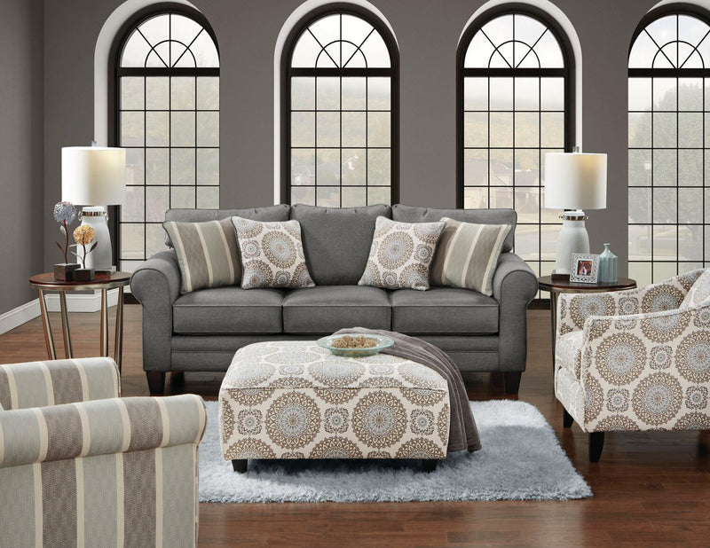 Made in Canada Tula 35\" Fabric Accent Chair with Flared Arms - Twilight Multicolour