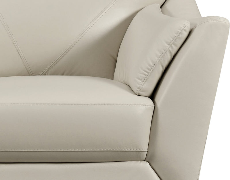 Chateau d'Ax Lusso 92\" 100% Genuine Leather Chair with Wood Legs - Smoke Grey