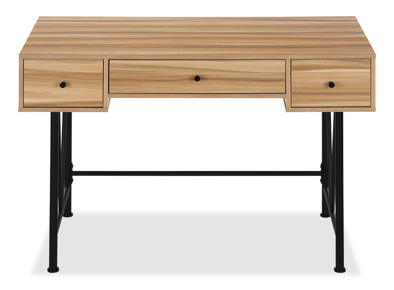 Shia 47.25\" Office Desk with 3-Drawers - Natural