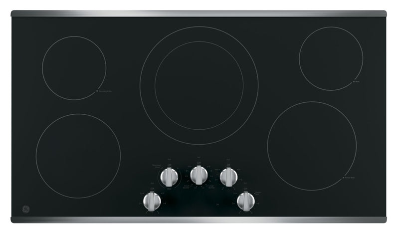 GE 36\" 5-Element Electric Cooktop - Black Stainless - JP3036SLSS