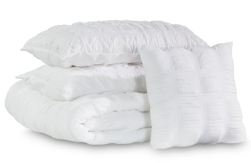 Elanna 4-Piece Full/Queen Comforter Set - White