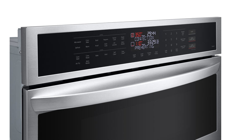 LG 30\" 6.4 Cu. Ft. Electric Combination Wall Oven with Fan Convection - Smudge Proof Stainless Steel - WCEP6423F