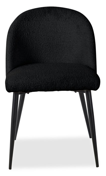 Bali Dining Chair with Boucle Fabric, Metal - Black