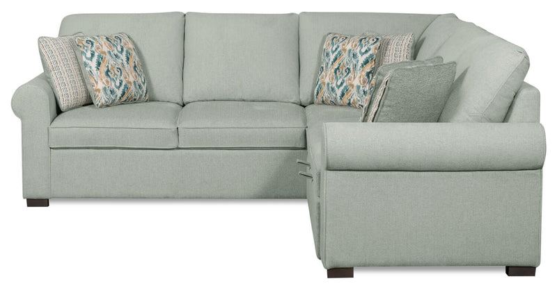 Scott Living Haven 2-Piece Right-Facing Chenille Fabric Sleeper Sectional - Seafoam Blue