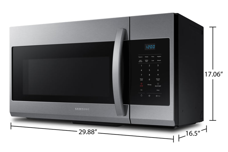 Samsung 1.7 Cu. Ft. Over-the-Range Microwave with 300 CFM and Auto Cook & Reheat - Stainless Steel - ME17R7011ES/AC