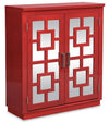 Darci 31.5\" Accent Cabinet with Mirrored Doors - Red