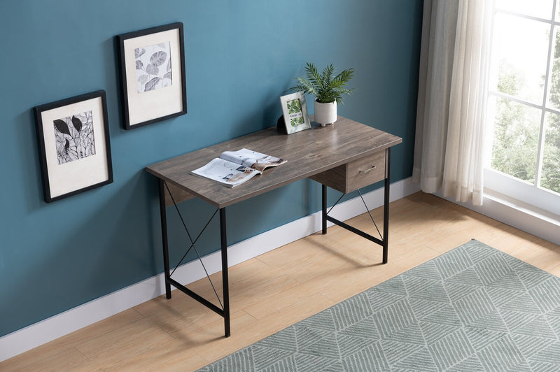 Ivan 47.25\" Office Desk with Drawer - Hazelnut