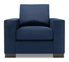 Made in Canada Sofa Lab Customizable Track 38\" Linen-Look Fabric Chair with Track Arms - Pax Navy Blue
