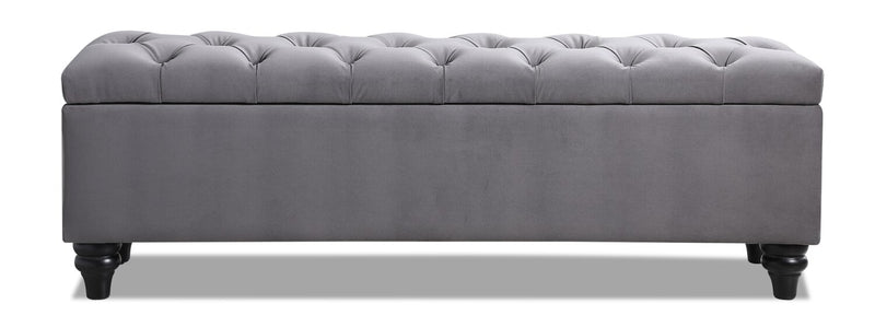 Sage 57\" Storage Bench - Grey Velvet