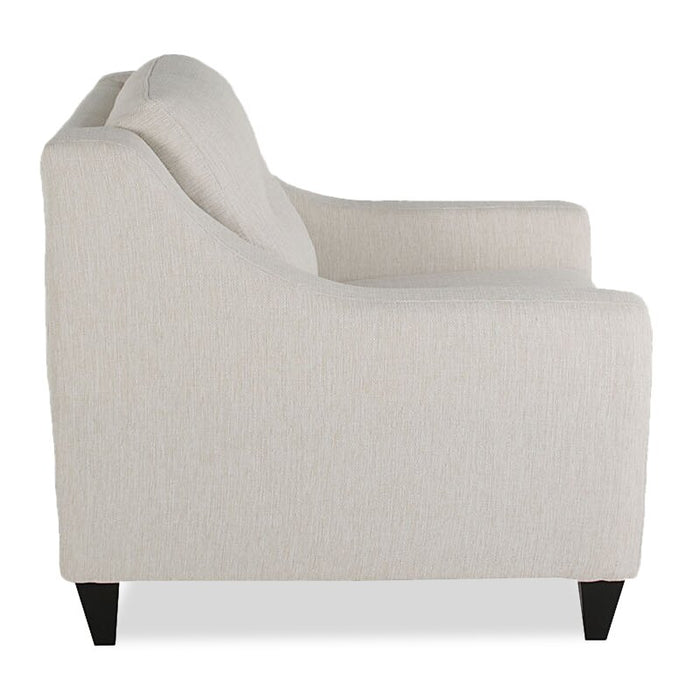 Made in Canada Cindy Crawford Home Kylie 32\" Linen-Look Fabric Chair with Button Tufting - Zeus Pearl