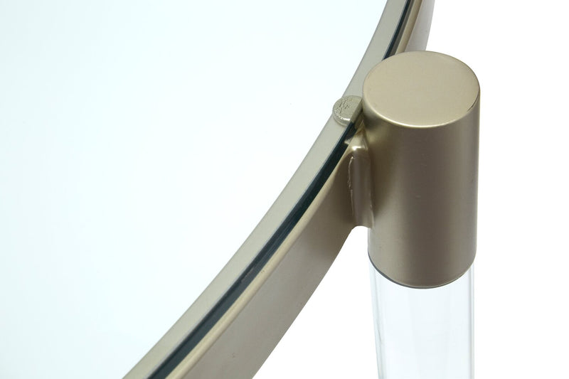 Silas  40.75\" Modern Round Glass Top Coffee Table - Platinum with Metal and Acrylic