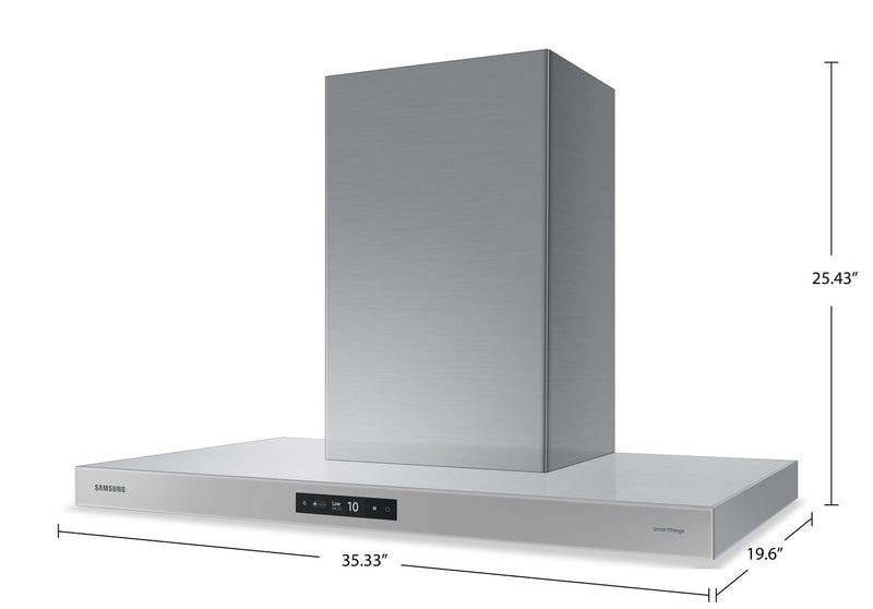 Samsung Bespoke 36\" 7 Series Smart Chimney Range Hood - NK36CB700WCGAA