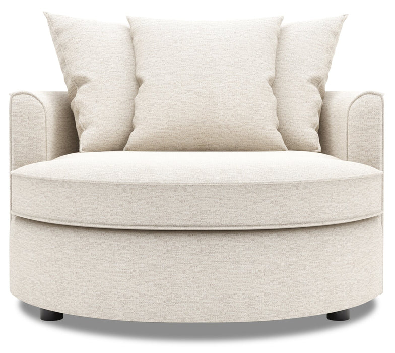 Made in Canada Sofa Lab Customizable Cuddler 48\" Chenille Fabric Accent Chair -  Luxury Sand Beige