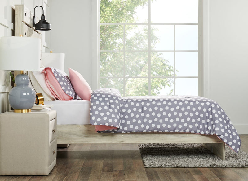 Portia 3-Piece Twin Comforter Set - Grey