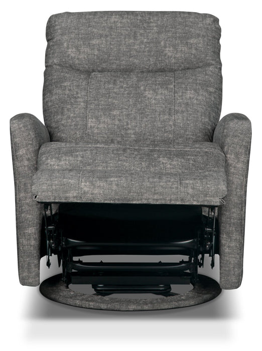 Jeffry 30.3\" Velvet Fabric Swivel Glider Reclining Chair - Grey