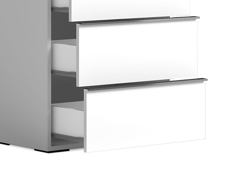 Raia Bedroom Chest of Drawers, 5-Drawer - Made in Italy, 23\"W x 53.5\"H, Modern - White